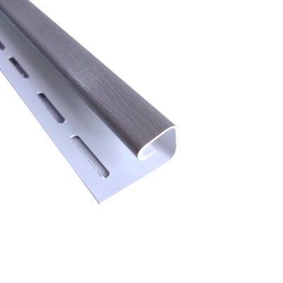 Perfil J siding PVC color gris. Revestimiento exterior. Producto