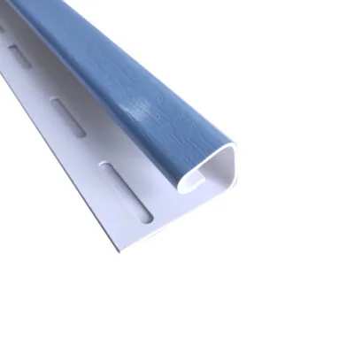 Perfil J siding PVC color celeste. Revestimiento exterior. Producto