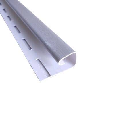 Perfil J siding PVC color gris claro. Revestimiento exterior. Producto