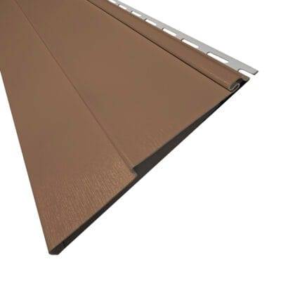 Panel siding PVC madera. Café. Revestimiento exterior.