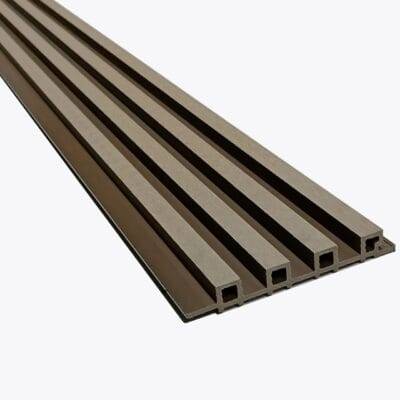 Panel exterior WPC ceniza. Revestimiento exterior.